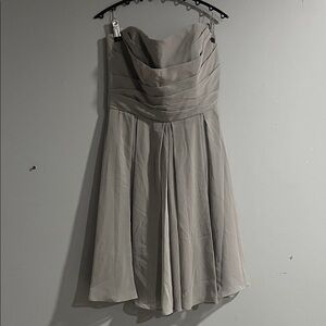 David's Bridal Strapless Gray Dress 8